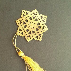 Bookmark -Brass metal cutting indian flower 2